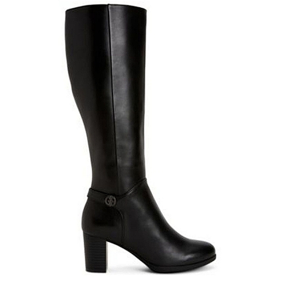New w/o Box Giani Bernini Adonnys Genuine Leather Black Tall Zip-Up Dress Boots - Picture 3 of 10